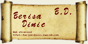 Beriša Dinić vizit kartica